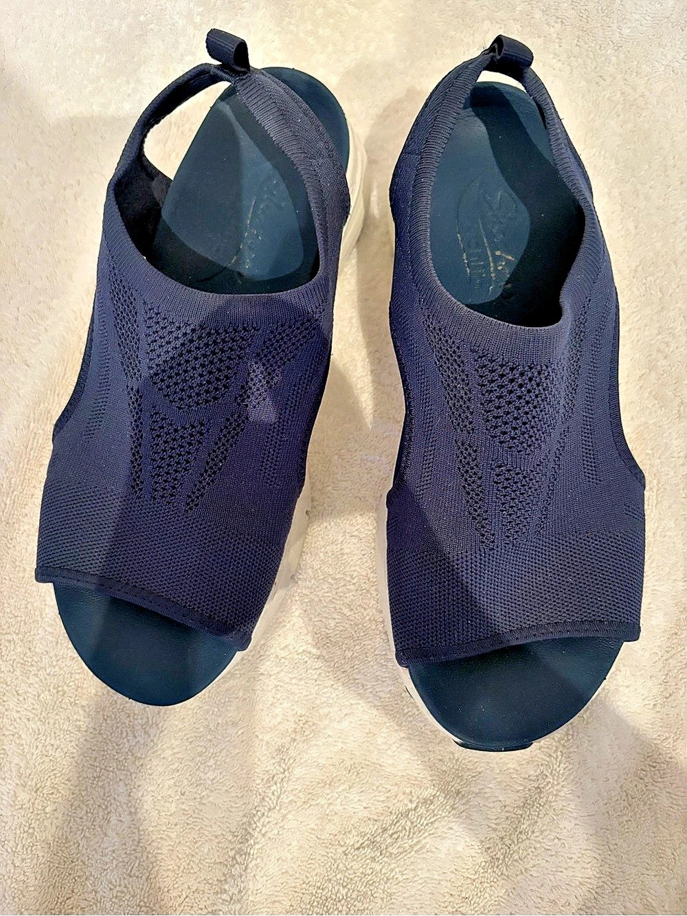Skechers Pier-Lite Night Owl Wedge Sandal Blue Athletic